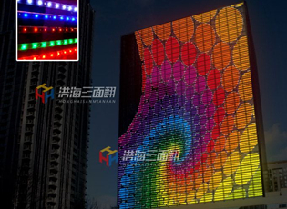 在玻璃幕墻上安裝透明LED顯示屏的工程方案！